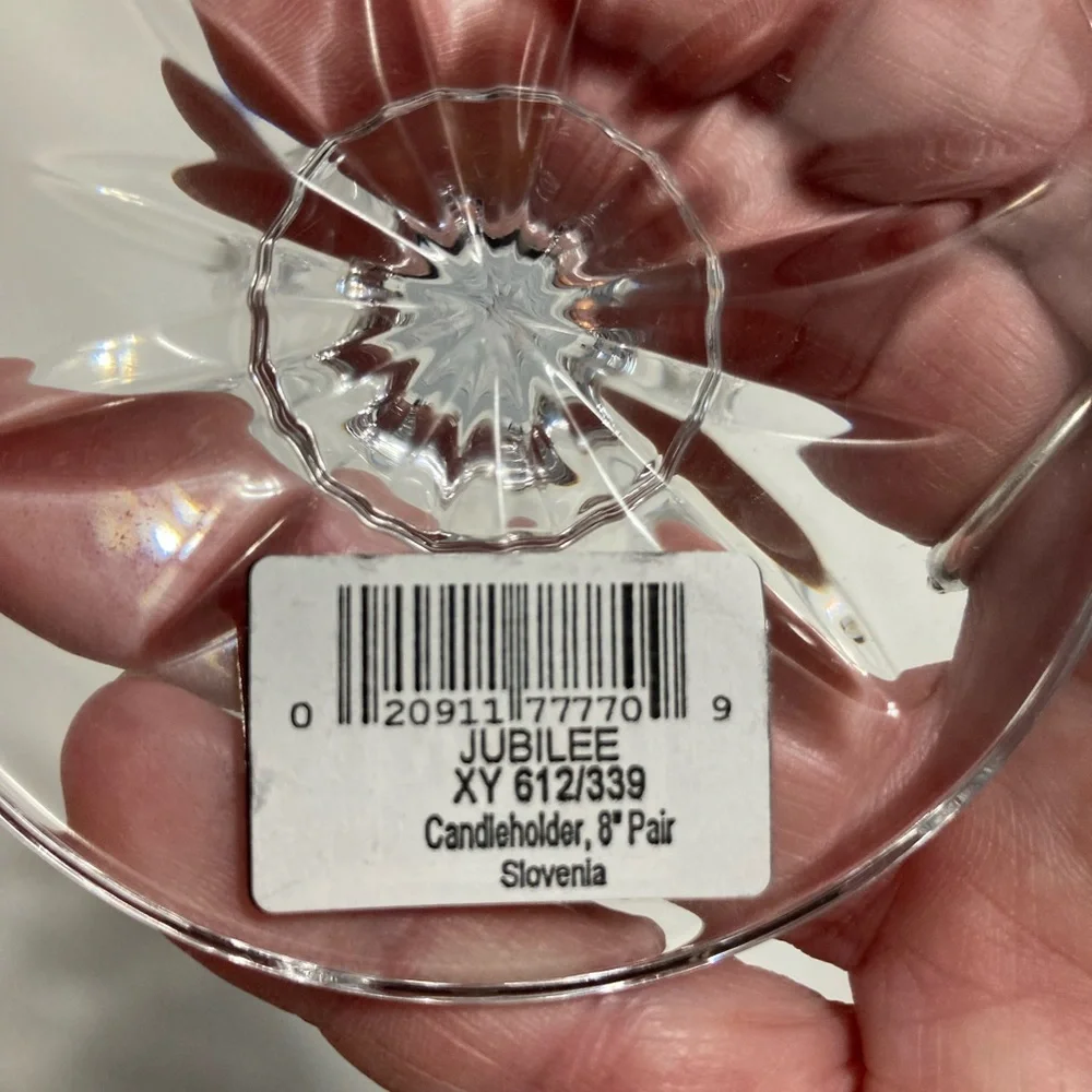 Mikasa Clear Crystal Cut Taper Candle Holders (Pair)